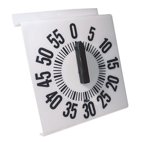 Ergonomic Long Ring Low Vision Timer - White Dial for Kitchen, Office & Elderly Use | Easy-to-Read Large Numbers for Cooking, Studying & Medication Reminders