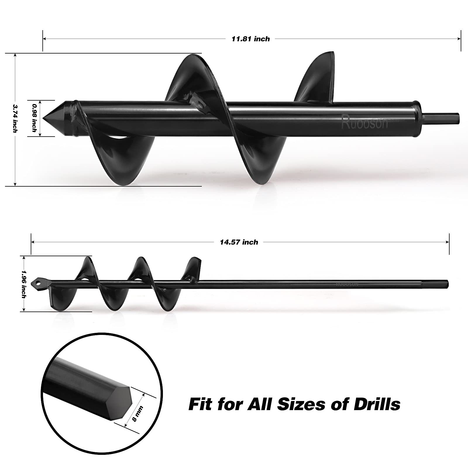 2Pcs Auger Bit Planter Set - 3.7x11.8