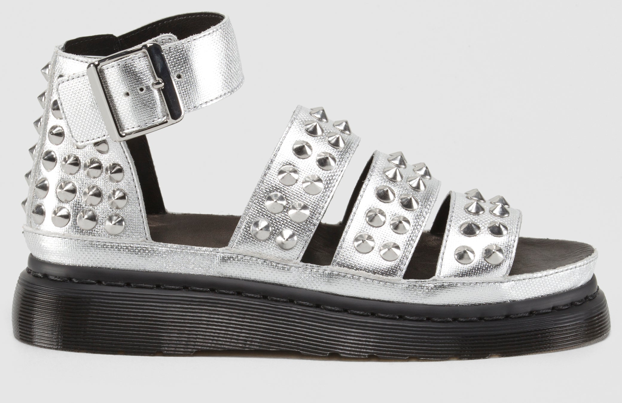 LIZA Silver Studded Sandals for Women - Stylish Comfortable Summer Beach Shoes - Perfect for Casual Outings, Vacations & Parties
