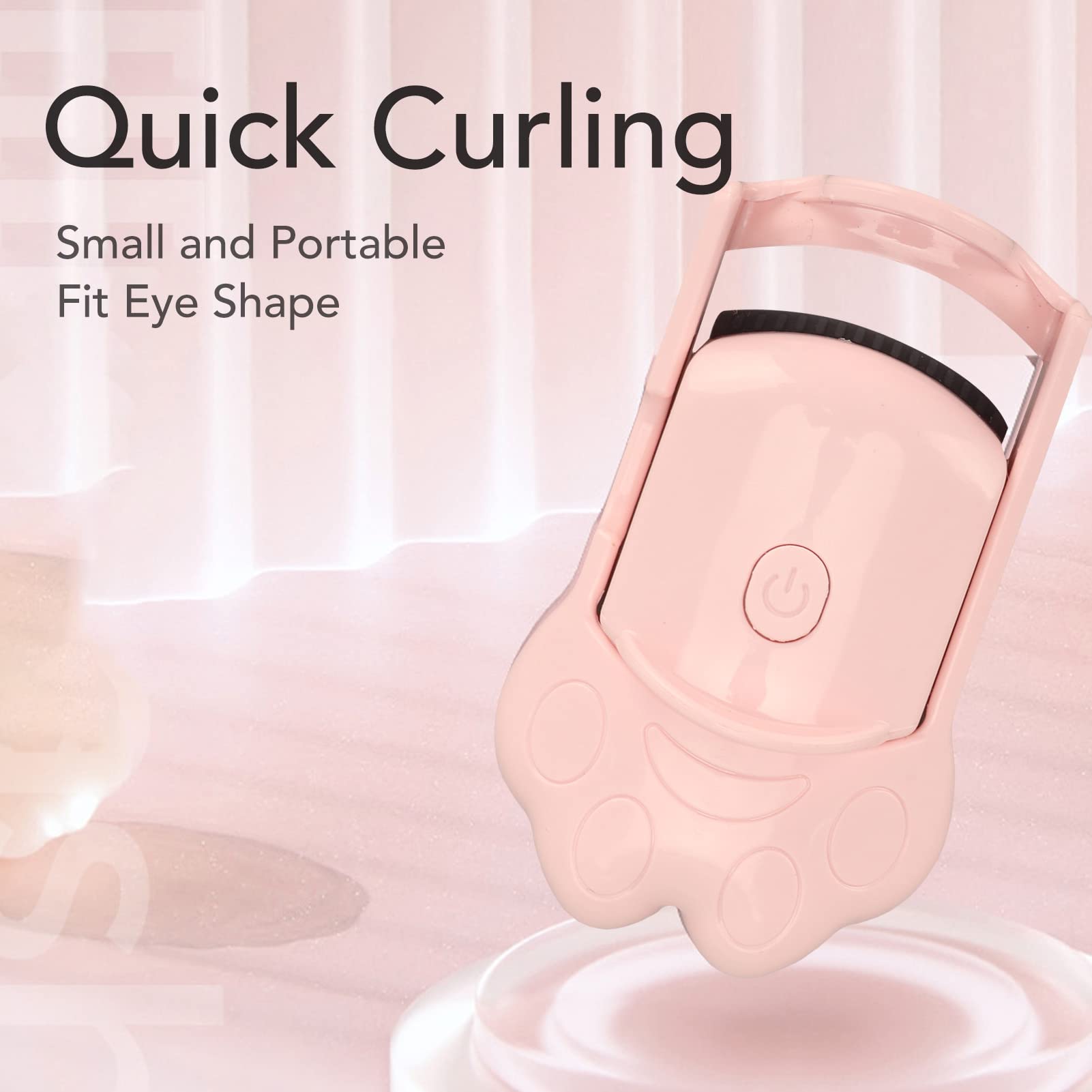 Heated Eyelash Curler with 2 Temperature Settings - Auto Shutoff & Constant Heat - Professional Lash Curling Tool for Women (Pink) | Perfect for Salon Use, Home Beauty Routine & Travel Makeup Kit