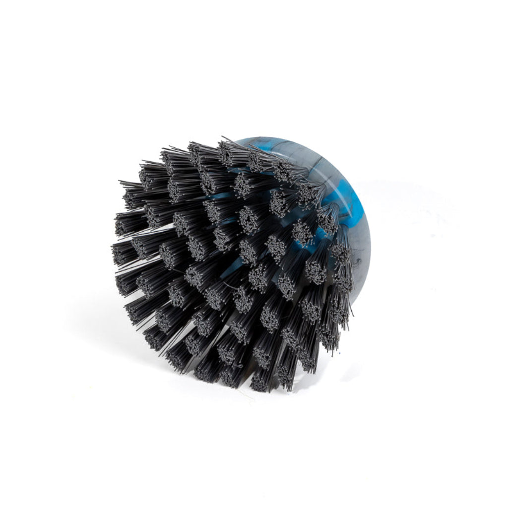Polypropylene Roof Moss Removal Brush - Stiff Round Scrubber for Deck Cleaning & Outdoor Surfaces | Heavy-Duty Flow Through Design for Aggressive Scrubbing | Perfect for Roofs, Decks, Patios & Driveways