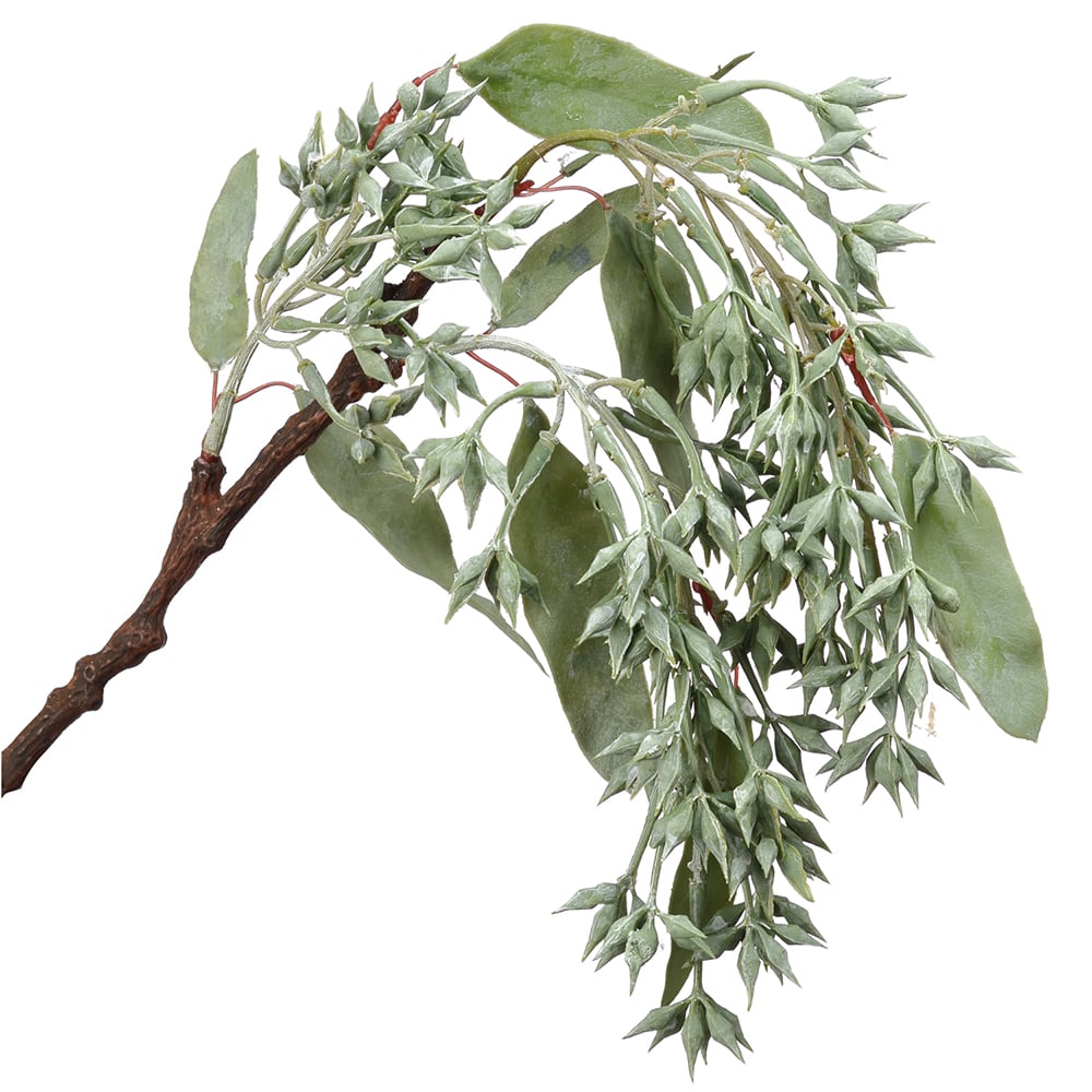 16 Hanging Seeded Silk Eucalyptus Leaf Stems - Green/Whitewashed (Pack of 12) - Perfect for Wedding Decor, Home Centerpieces, and DIY Floral Arrangements