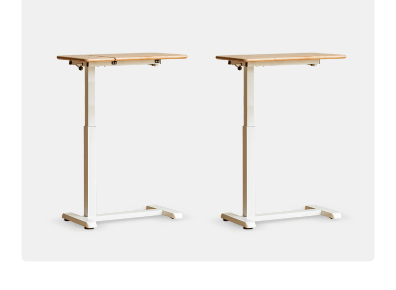 Solid Oak Wood Adjustable Height Folding Desk - Portable Home Office Workstation for Small Spaces, Dorm Rooms & Remote Work