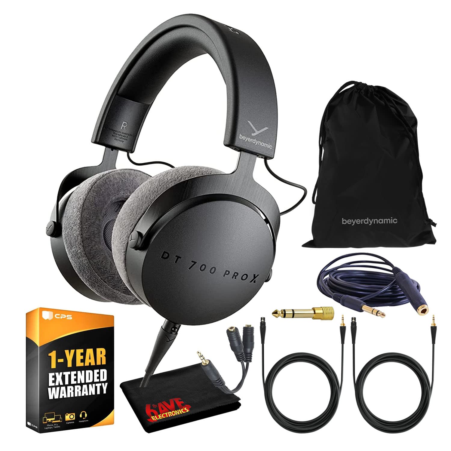 beyerdynamic DT 700 Pro X Closed-Back Studio Headphones Bundle - Professional Monitoring Headset with Detachable Cable, Headphone Splitter & Extension Cord | Ideal for Recording, Mixing & Podcasting