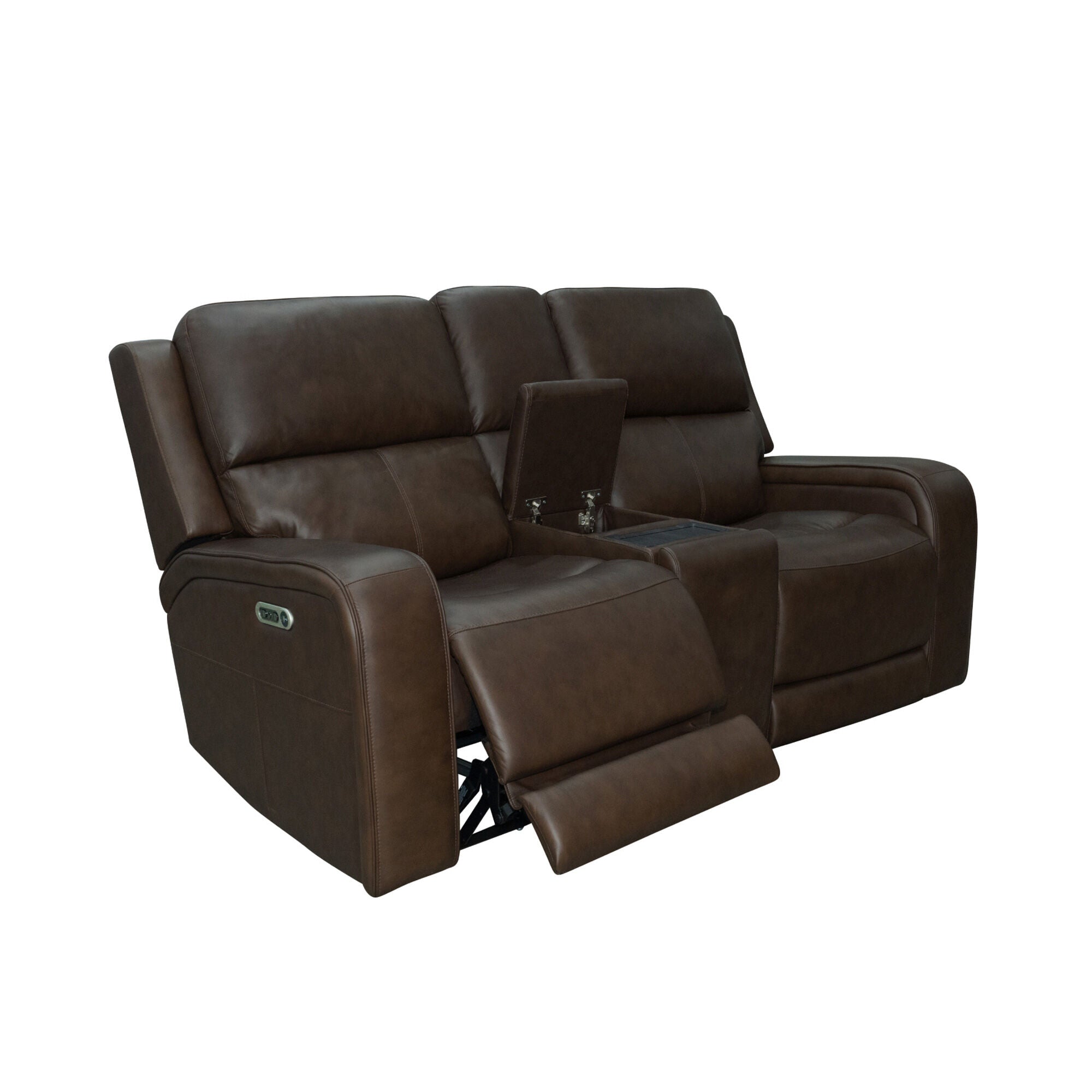 Hayley Power Reclining Console Loveseat with Adjustable Power Headrests - Modern Recliner Sofa for Living Room, Home Theater & Relaxation