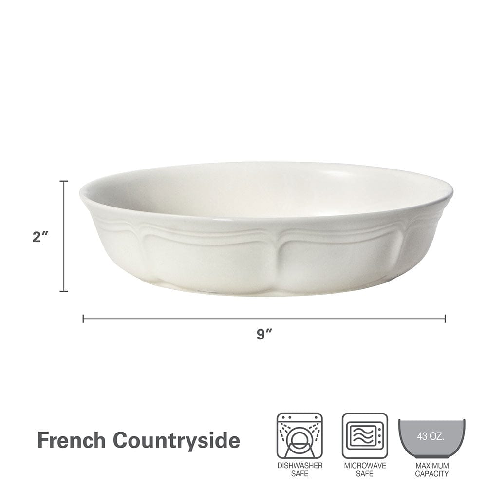 French Countryside® Pasta Dinner Bowl Set - Elegant Ceramic Pasta Plates for Italian Dining, Perfect for Spaghetti, Lasagna & Family Meals - Ideal for Dinner Parties, Restaurants & Home Kitchen Use