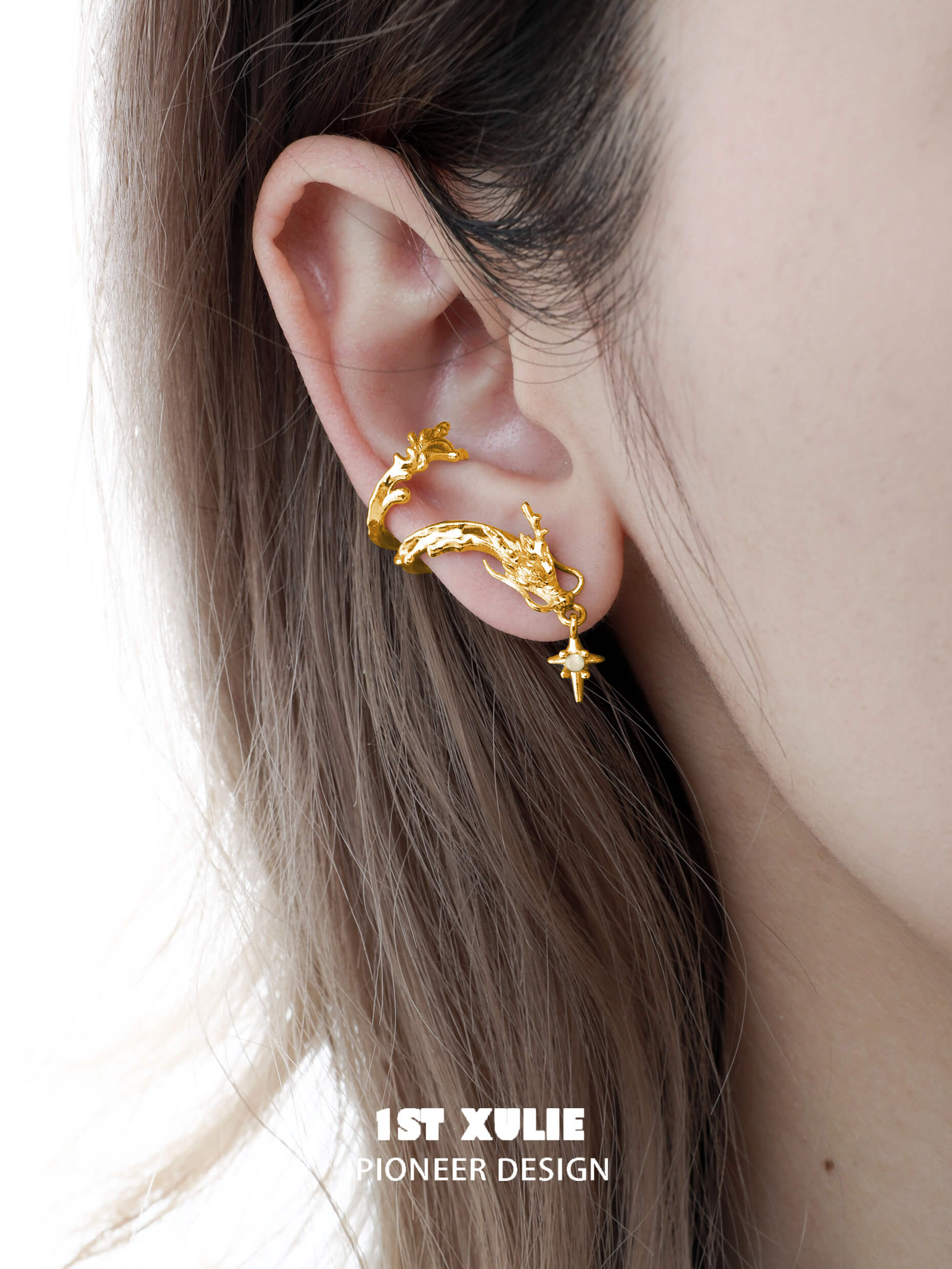 18K Gold Plated Opal Crystal Dangle Earrings for Women - Elegant Drop Ear Clips for Party, Wedding & Evening Wear