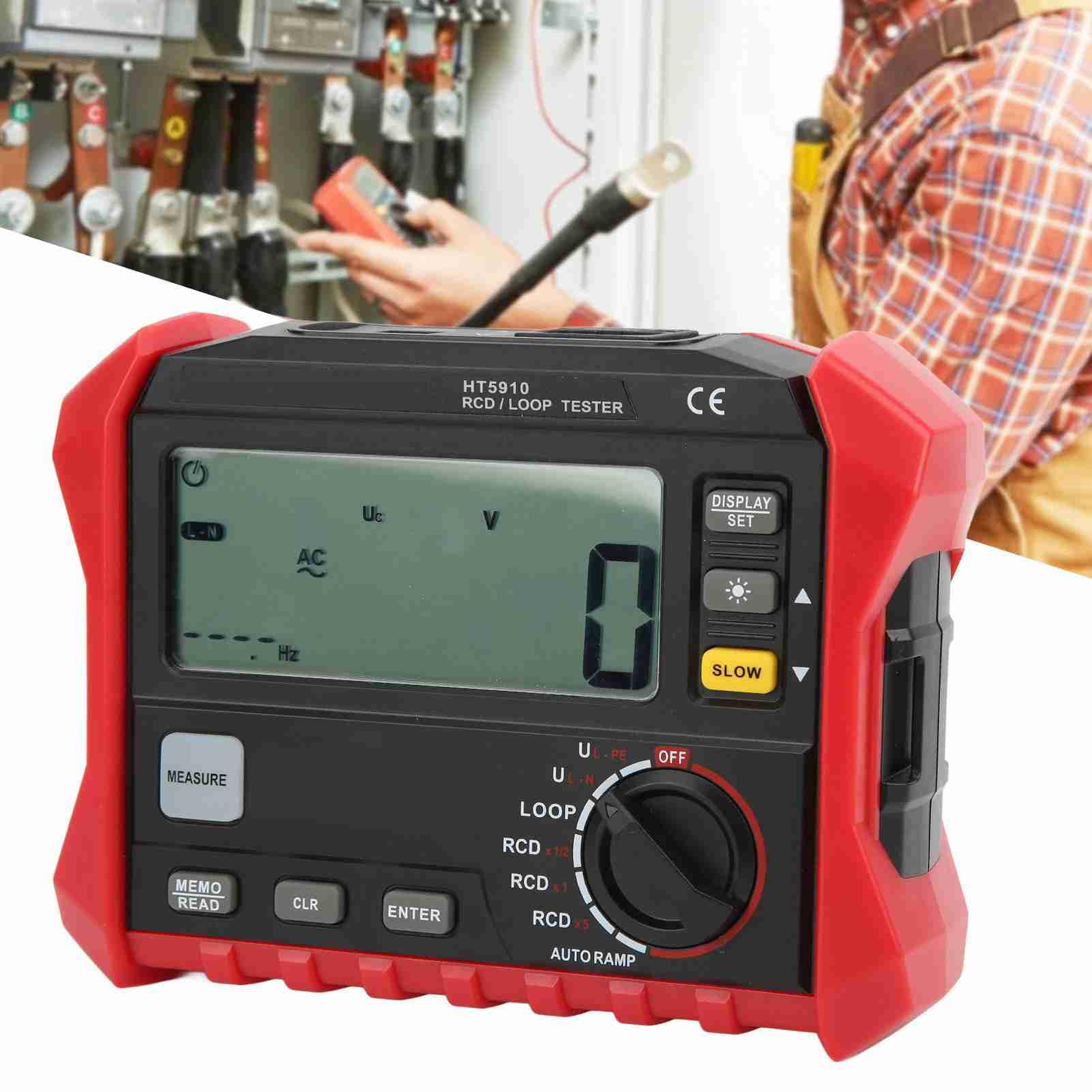 Digital Insulation Loop Tester - Auto Ranging RCD Test Meter for Electrical Safety Checks | Professional Electrician Tool for Home & Industrial Wiring Diagnostics