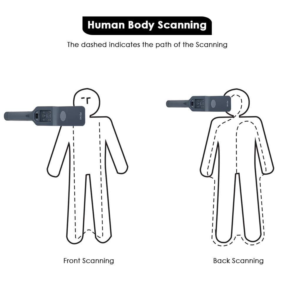 Professional Handheld Metal Detector with Adjustable Sensitivity - LED Light & Sound Vibration Alerts for Security Screening | Detects Weapons, Knives & Metal Objects | Ideal for Airports, Schools, Events & Home Security