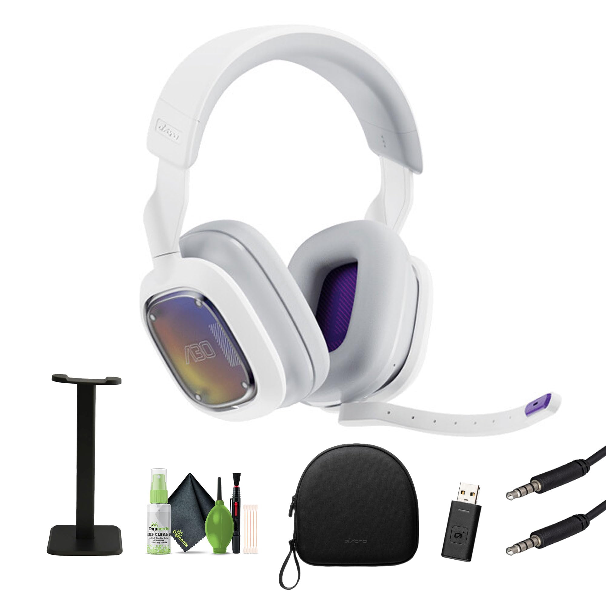 Astro A30 Wireless Lightspeed Gaming Headset for Xbox, PlayStation, PC, Mac & Mobile - Bluetooth 5.0, 3D Audio, Detachable Boom Mic with Headphone Stand (White) | Perfect for Competitive Gaming, Streaming & Work from Home