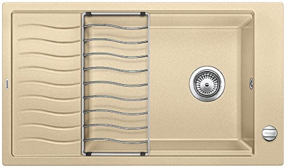 BLANCO Elon XL 8 S Undermount Kitchen Sink - Premium Silgranit PuraDur Material in Champagne Color | Perfect for Modern Farmhouse & Contemporary Kitchen Designs