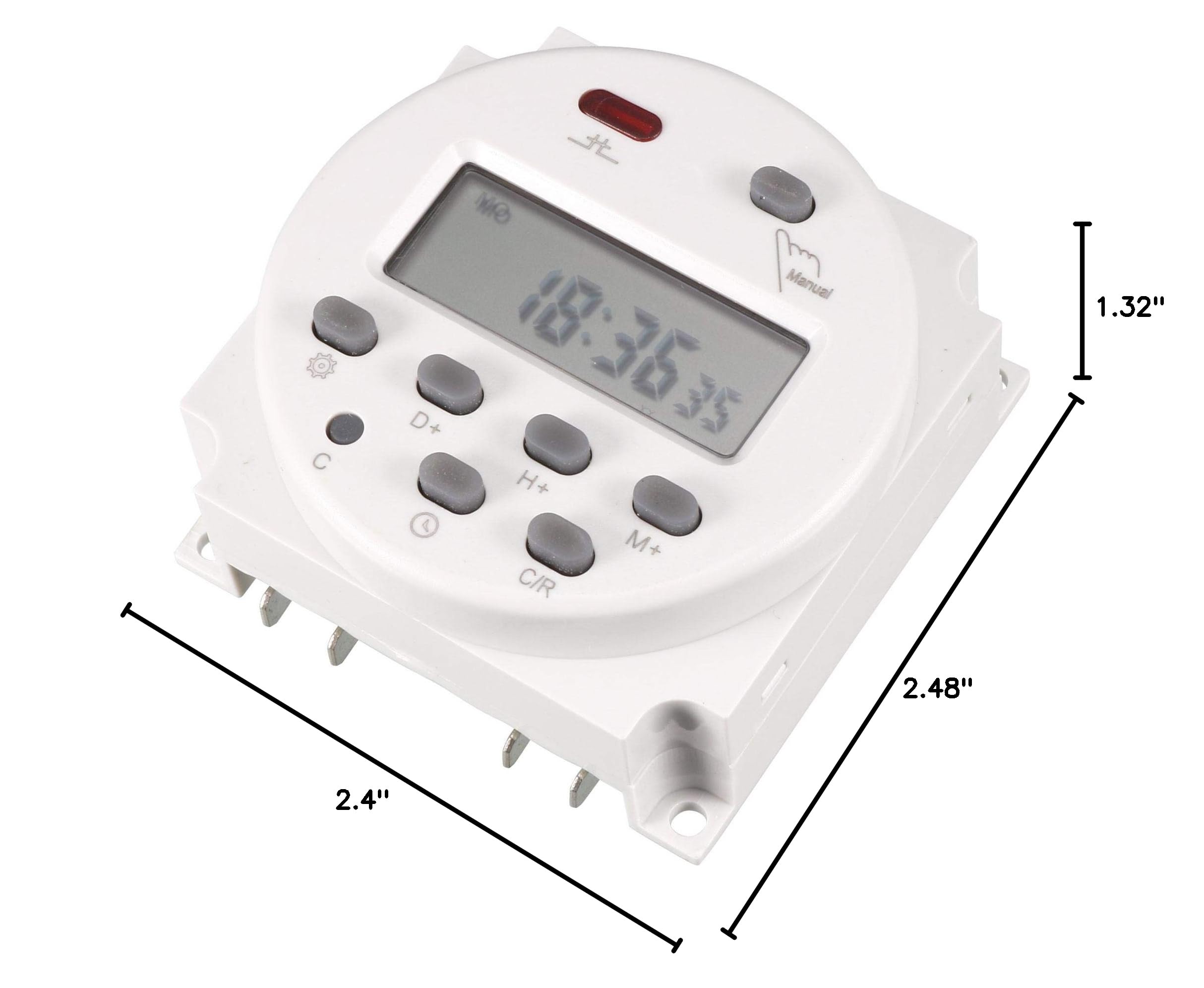 uxcell DC 24V Digital LCD Programmable Timer Relay Switch - 16A High Current Capacity for Home Automation, Industrial Control & Electrical Equipment