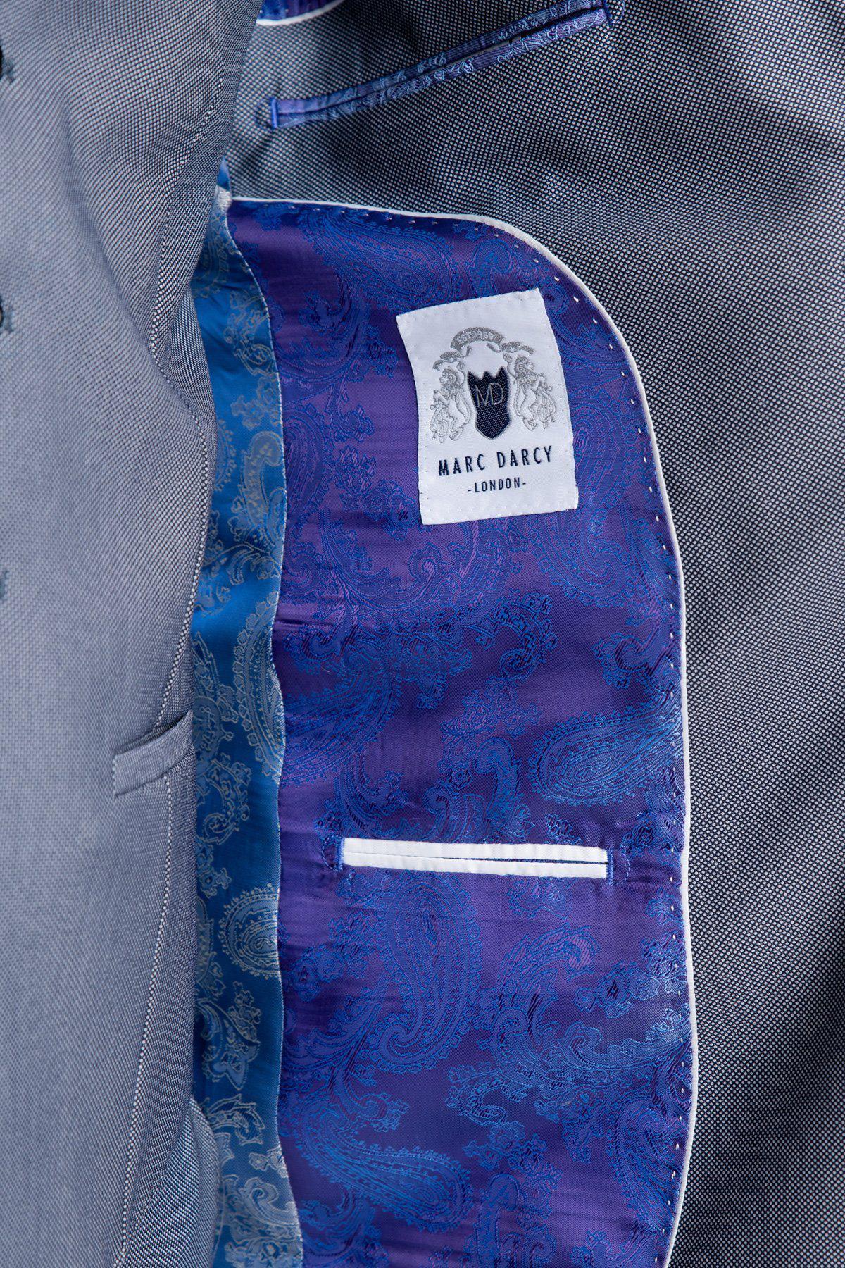 DANNY Blue Grey Tailored Blazer for Men | Slim Fit Business Suit Jacket | Office Wear & Formal Occasions
