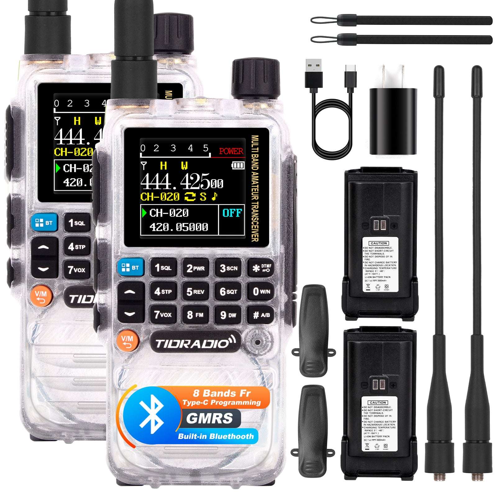 TD H3 Ham GMRS Radio 2 Pack - Long Range Two-Way Radios for Outdoor Adventures, Hiking, Camping & Emergency Communication