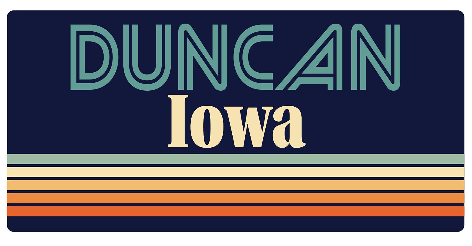 Vintage Retro Duncan Iowa Fridge Magnet 5 x 2.5 Inch - Decorative Refrigerator Magnet for Home, Office & Travel Souvenirs - Perfect for Fridge, Locker & Metal Surfaces