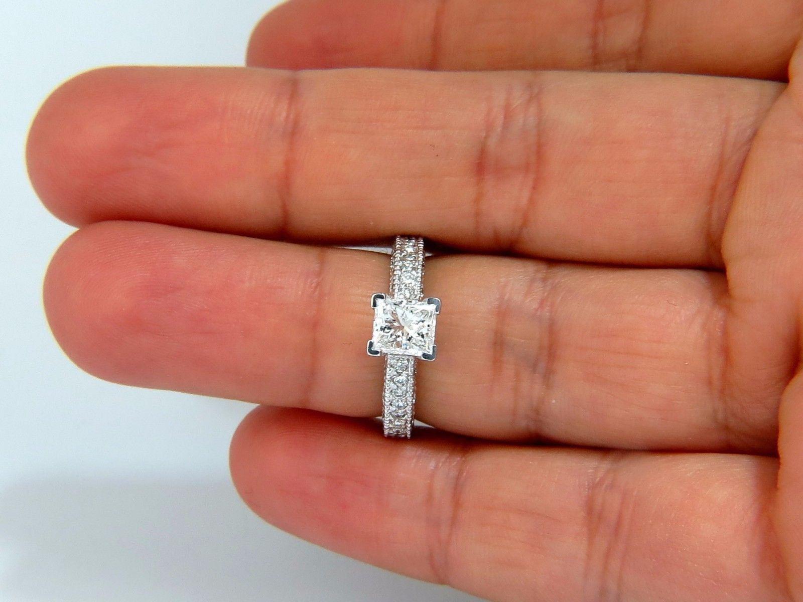 1.01ct Natural Princess Cut Diamond Ring in 14K Gold - Elegant Engagement & Wedding Ring for Women
