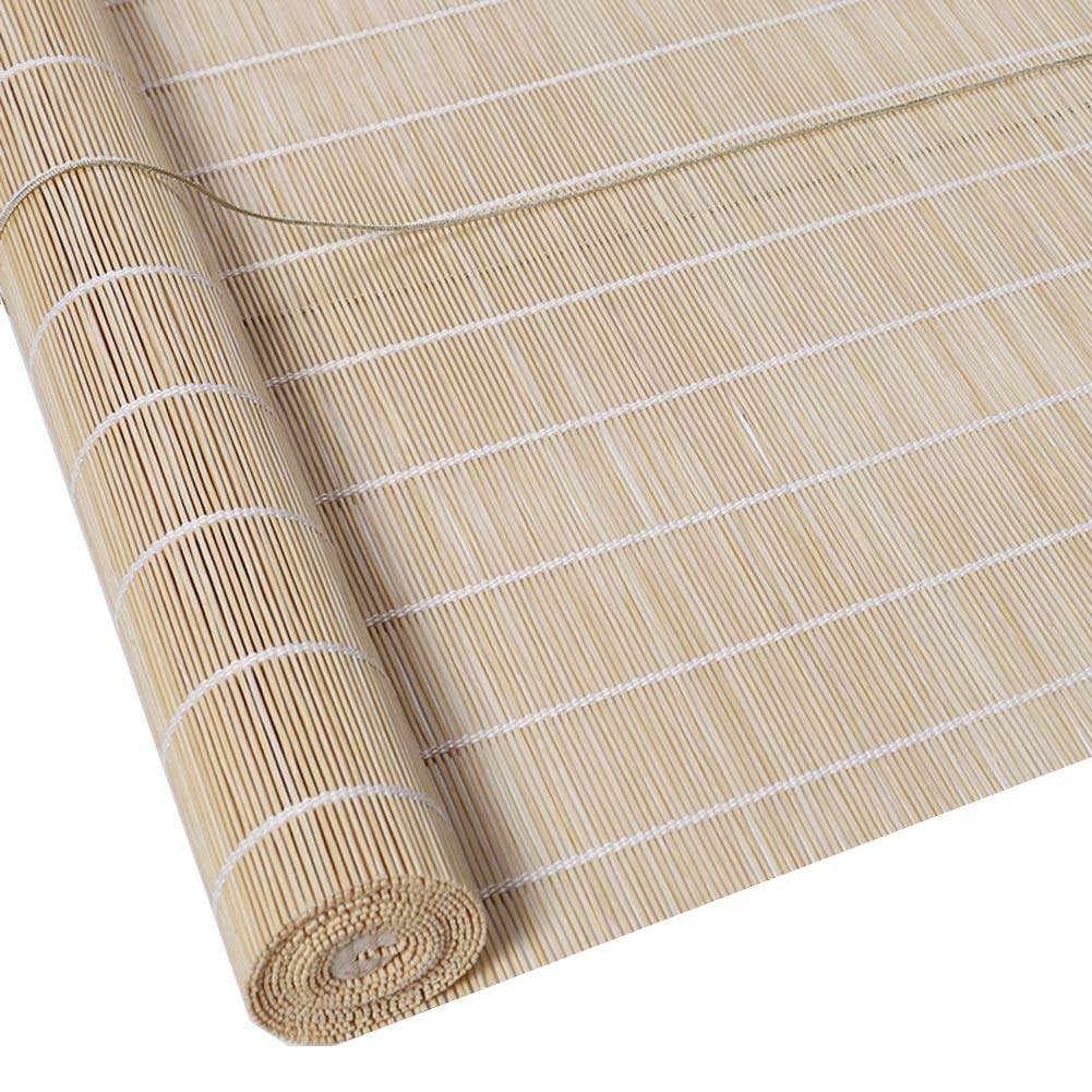 LMM Bamboo Roller Roman Blind - Light Filtering Window Shades with Pull Cord, Breathable & Custom Sizes (100x300cm) - Perfect for Doorways, Porch & Home Decoration | Natural Style & Privacy Solution