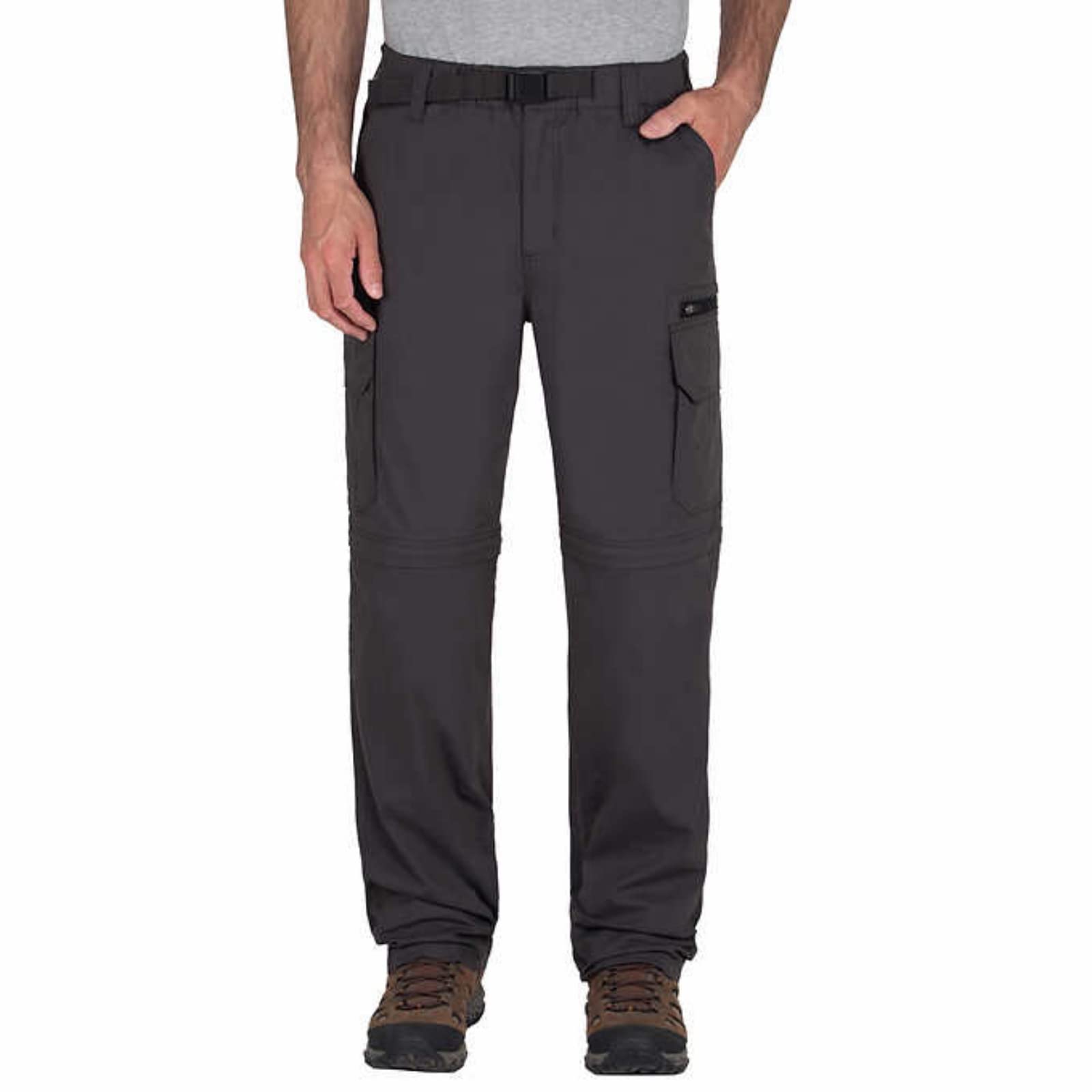 BC Clothing Men's Convertible Stretch Pants - Quick-Dry, Lightweight Travel & Hiking Pants with Zippered Legs (Charcoal) - Perfect for Outdoor Adventures, Camping & Everyday Wear