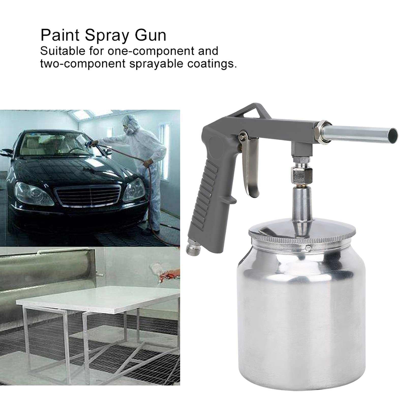 Professional HVLP Air Spray Gun with 750ML Aluminum Cup - Pneumatic Paint Sprayer Kit for Automotive, Furniture, Walls & Doors - Includes Clean Brush for Easy Maintenance - Perfect for DIY Projects & Professional Use
