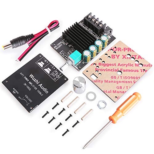 100W+100W Peak Bluetooth 5.0 Amplifier Board, 2.0 Channel DC 8-24V, Password-Free Connect, DIY Wireless Speaker Amp for Home Audio & Portable Sound Systems