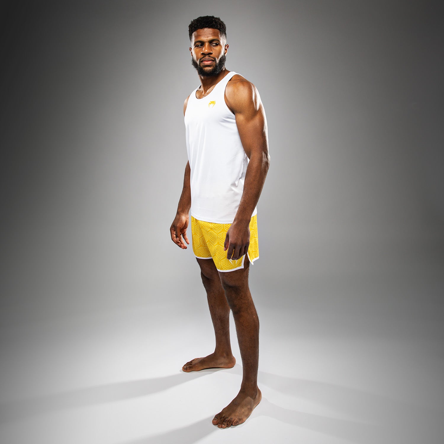 Venum Octane Tank Top for Men - Breathable Workout Shirt, White & Vibrant Yellow - Gym, Running, MMA & Fitness Training