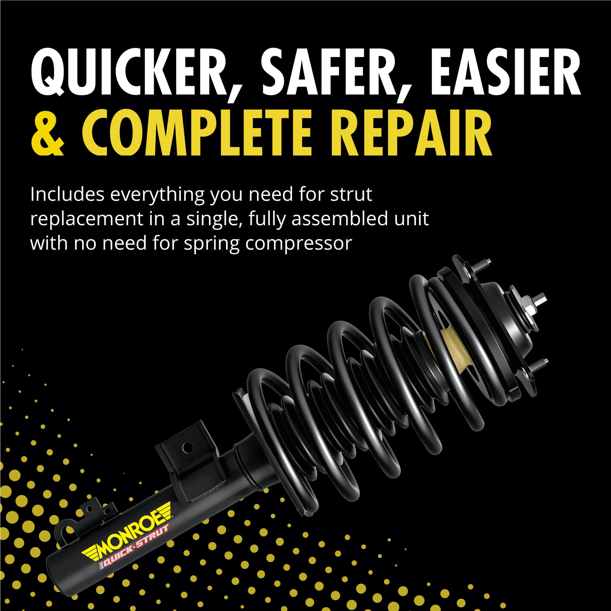 Monroe Quick-Strut 181964R Complete Suspension Strut & Coil Spring Assembly - Compatible with Dodge Grand Caravan 2008-2020 - Smooth Ride & Easy Installation for Front Wheel Suspension Repair