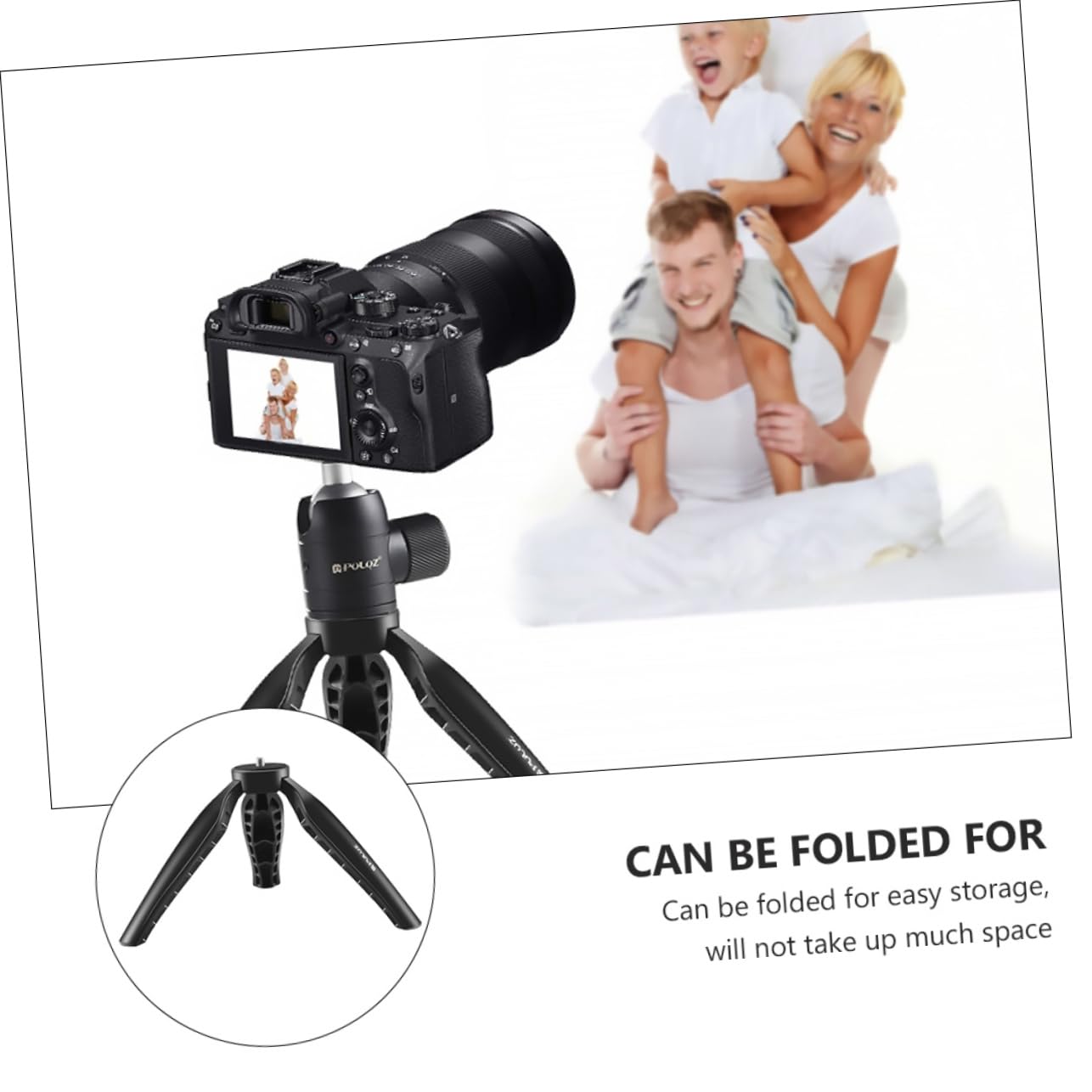 Jojofuny Adjustable Camera Tripod Stand with Phone Holder - Universal Mobile Phone Mount for iPhone, Android, Selfie Stick & Desktop Use - Perfect for Vlogging, Live Streaming & Photography