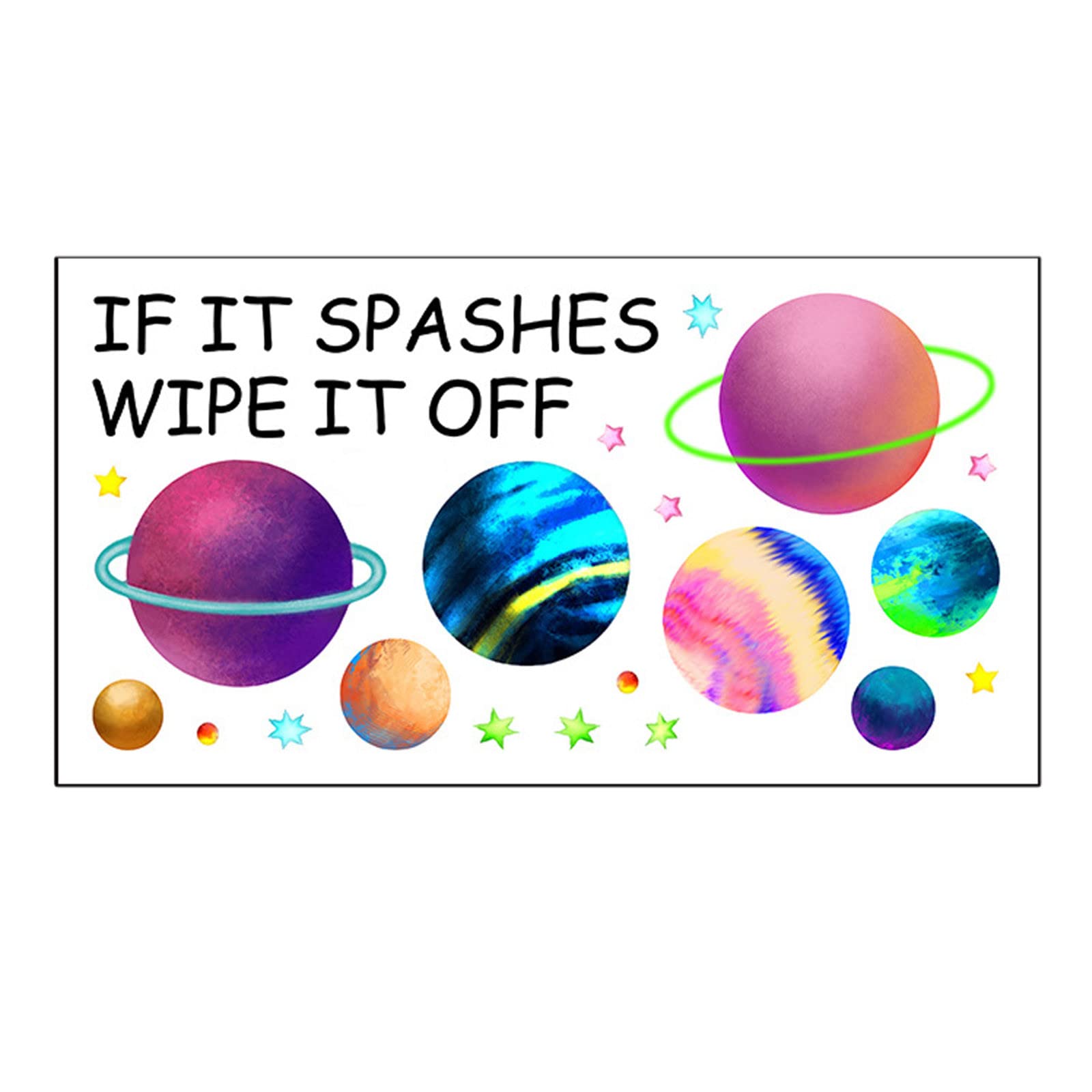 Glow in the Dark Planet Wall Stickers - Removable Decals for Bedroom & Bathroom Decor