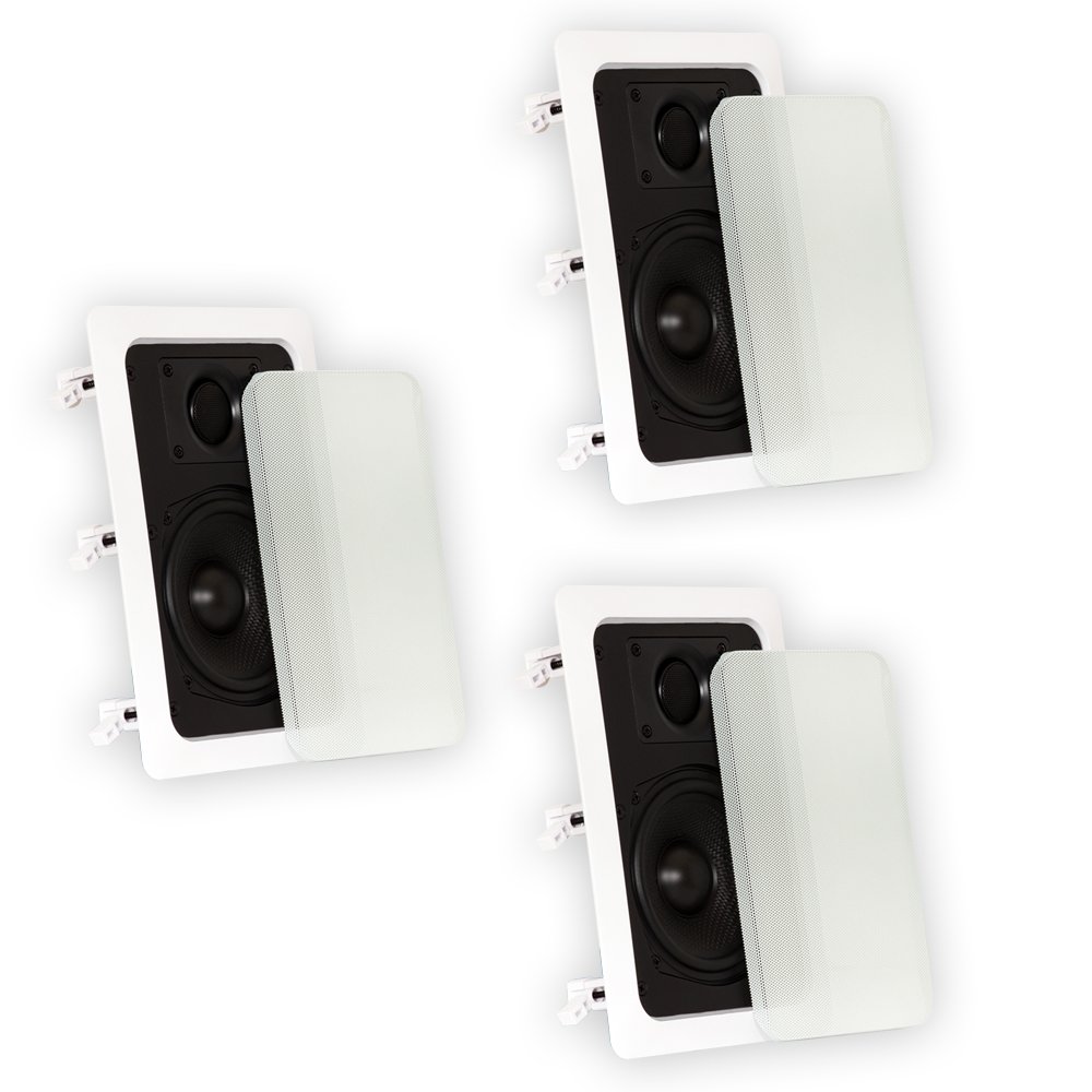Theater Solutions TS50W In-Wall Speakers - 3 Speaker Set for Surround Sound & Home Theater | Perfect for Living Room, Bedroom & Home Entertainment Systems