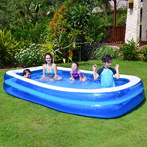 **Inflatable Swimming Pool for Kids & Adults - 103x69x20 Inch Outdoor Rectangular Pool - Perfect for Backyard, Lawn, Garden, and Summer Fun**