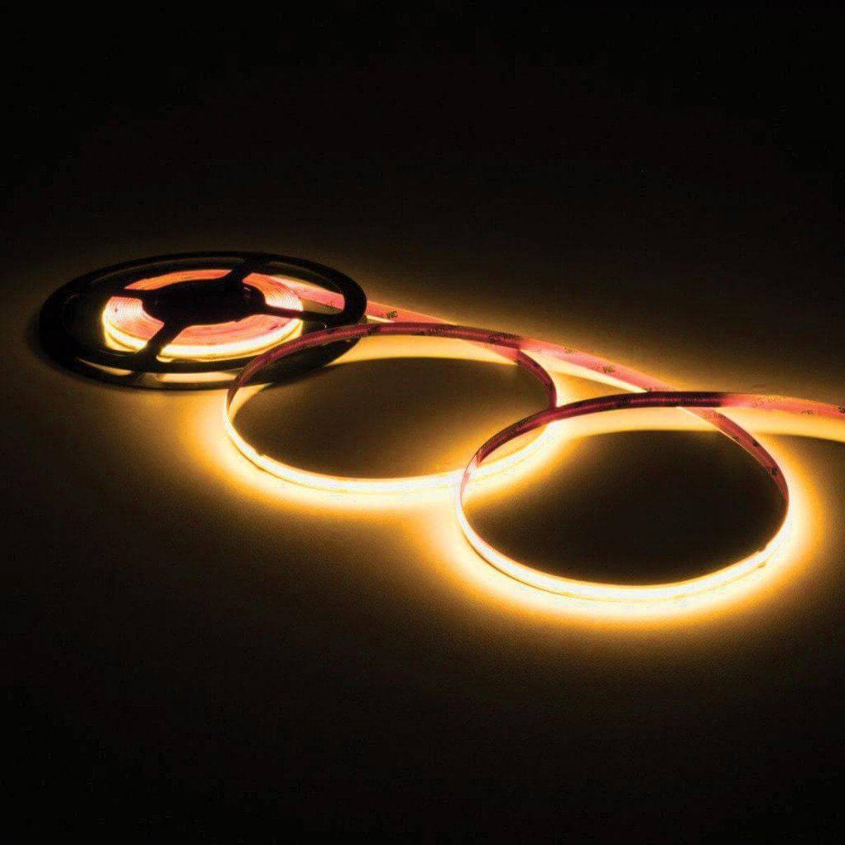 24V COB LED Strip Light 16.4ft (5M) - Ultra Bright Dotless Design, Adjustable White Tones (3000K-6000K) - Perfect for Home Decoration, Kitchen Lighting, Cabinet Accents and Commercial Display