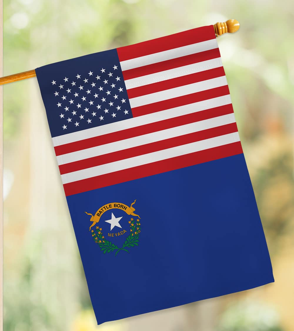 Americana Home & Garden Nevada State Flag - Double-Sided US Made House Banner for Regional Decor, Yard & Garden Display - Perfect for Patriotic Home Decor, State Pride & Outdoor Events