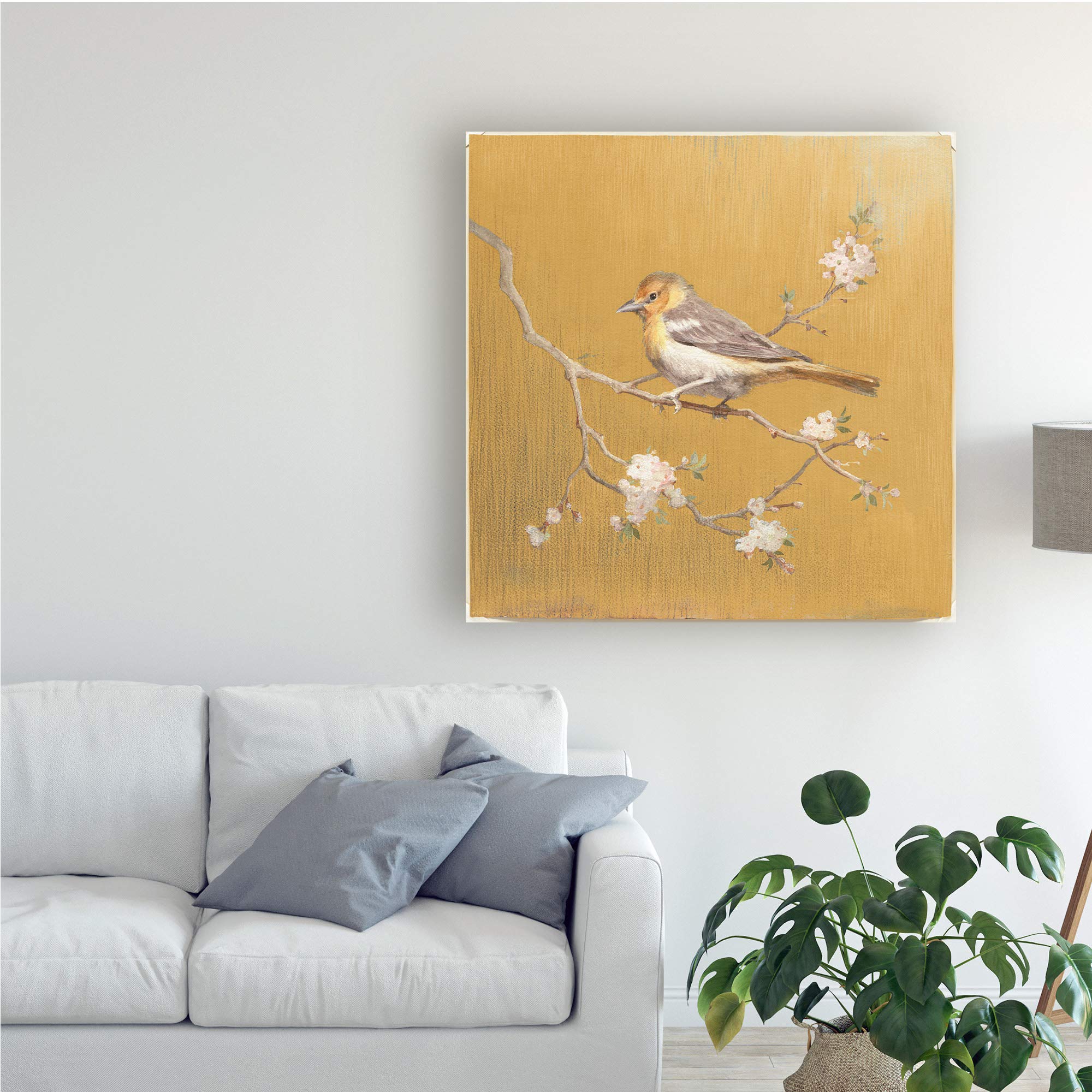 Danhui NAI Northern Oriole on Gold 18x18 Fine Art Print - Premium Wall Decor for Living Room, Bedroom & Office