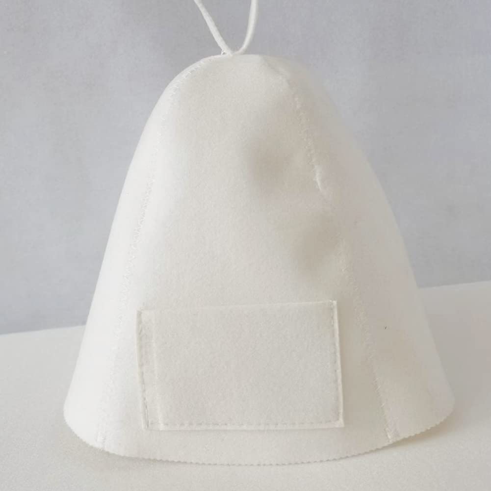 Premium Thick Wool Felt Sauna Hat for Russian Banya - Oniissy Spa & Sauna Accessory, Hair Protection, Bathhouse Gear (Gray + White) - Ideal for Steam Rooms, Hot Yoga & Relaxation