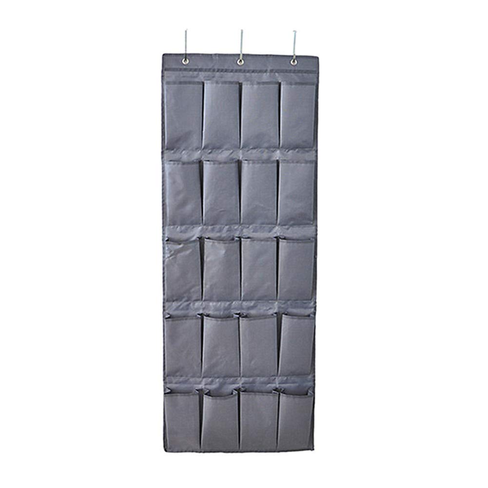 Over the Door Hanging Storage Organizer for Wardrobe, Handbags & Closet - Space Saving Wall Mounted Storage Bag with Multiple Pockets (Dark Grey) - Perfect for Bedroom, Bathroom, Dorm & Small Space Organization