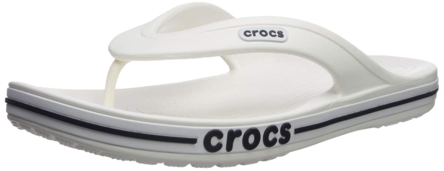 Crocs Unisex-Adult Bayaband Flip Flops Sandals - Comfortable Slip-On Beach Shoes for Men & Women - Perfect for Pool, Beach, and Casual Wear