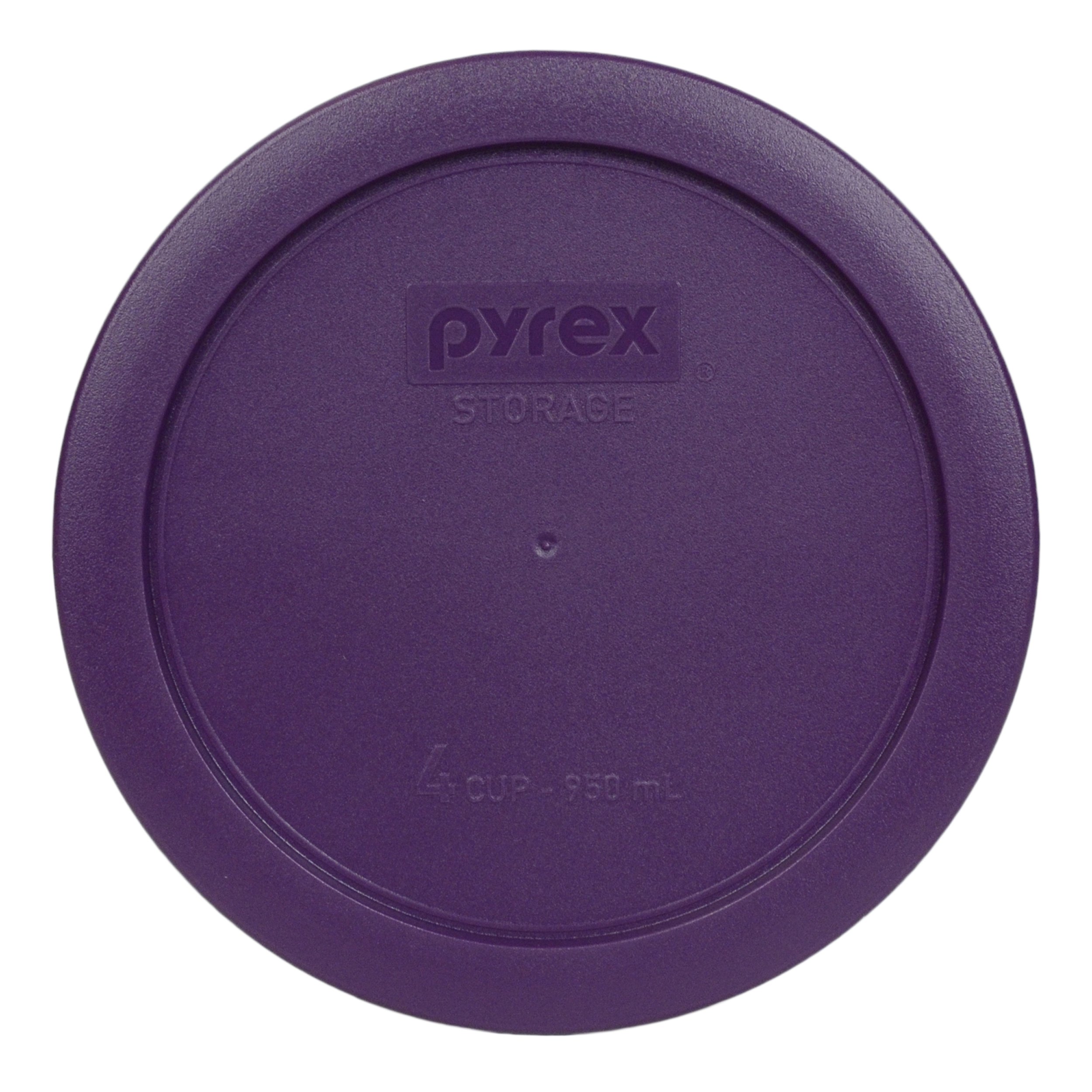 Pyrex 3-Piece Plastic Replacement Lids Set - 1-Cup, 2-Cup, 3-Cup & 4-Cup Sizes - Turquoise, Purple, Lawn Green & Dark Blue - Made in USA - Perfect for Food Storage, Meal Prep & Leftovers
