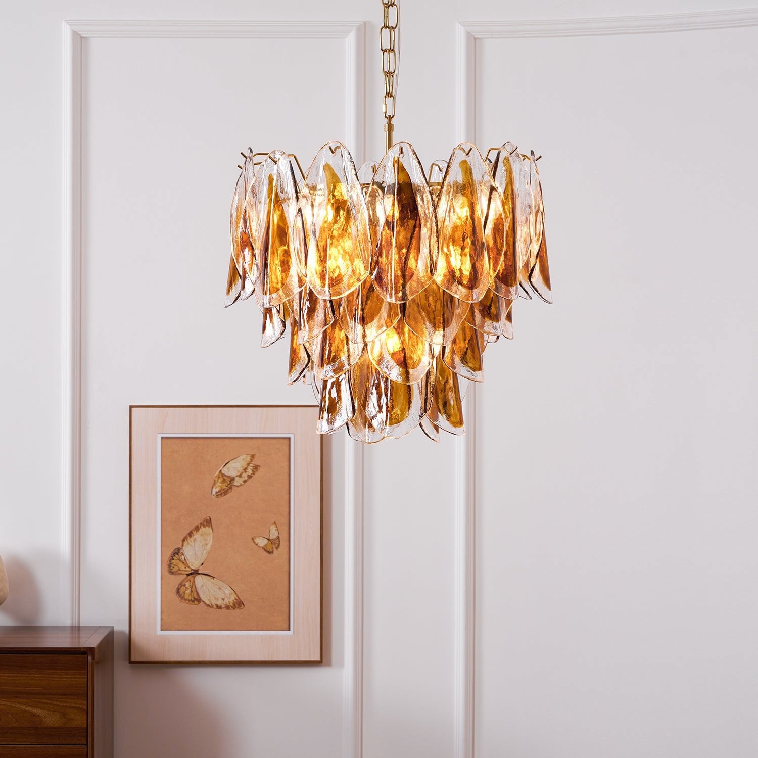 Kalmar Murano Glass Chandelier - Elegant Italian Crystal Ceiling Light Fixture for Dining Room, Living Room & Bedroom Decor