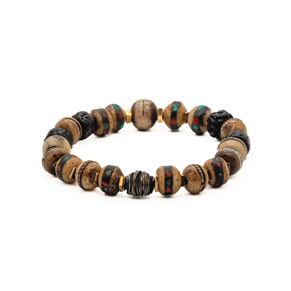 Nepal Mini Mala Meditation Beaded Bracelet - Handmade Buddhist Prayer Beads for Yoga, Mindfulness & Stress Relief - Perfect for Meditation Practice, Spiritual Gifts & Daily Wear