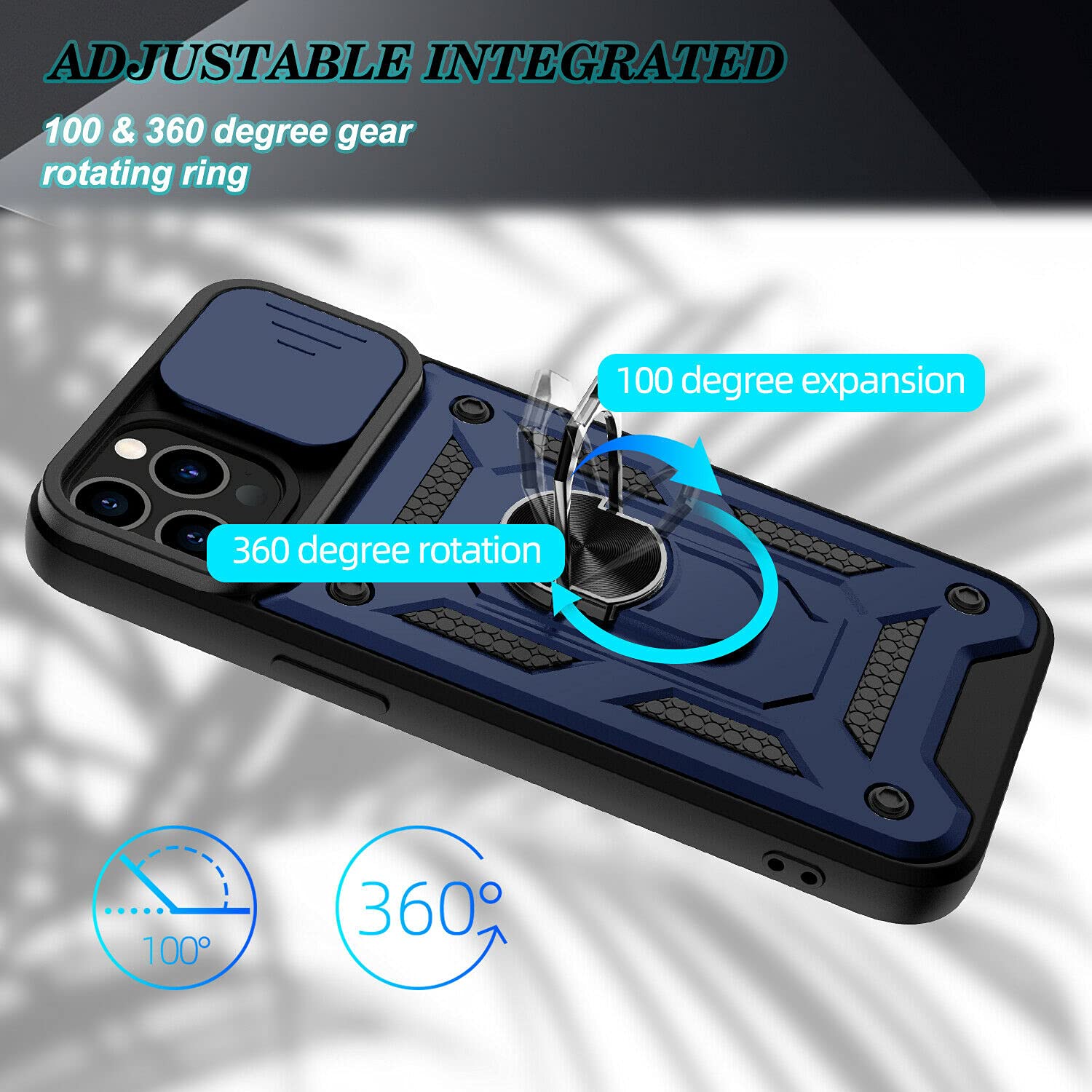 SOGA Rugged Shockproof Case for Apple iPhone 13 Pro Max - Magnetic Kickstand, Camera & Screen Protection | Drop-Proof Phone Cover with Swivel Protector [Blue] - Perfect for Outdoor Adventures, Work & Daily Use