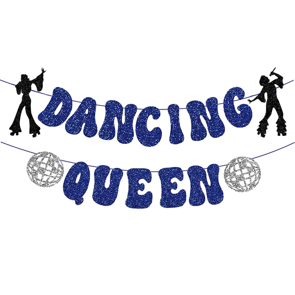 Konsait Glitter Dancing Queen Party Decorations - Mamma Mia Bachelorette Party Supplies, Disco Ball Banner for Birthday, Bridal Shower & Wedding Celebrations - Perfect for Disco Themed Parties, Girls Night Out & Dance Events