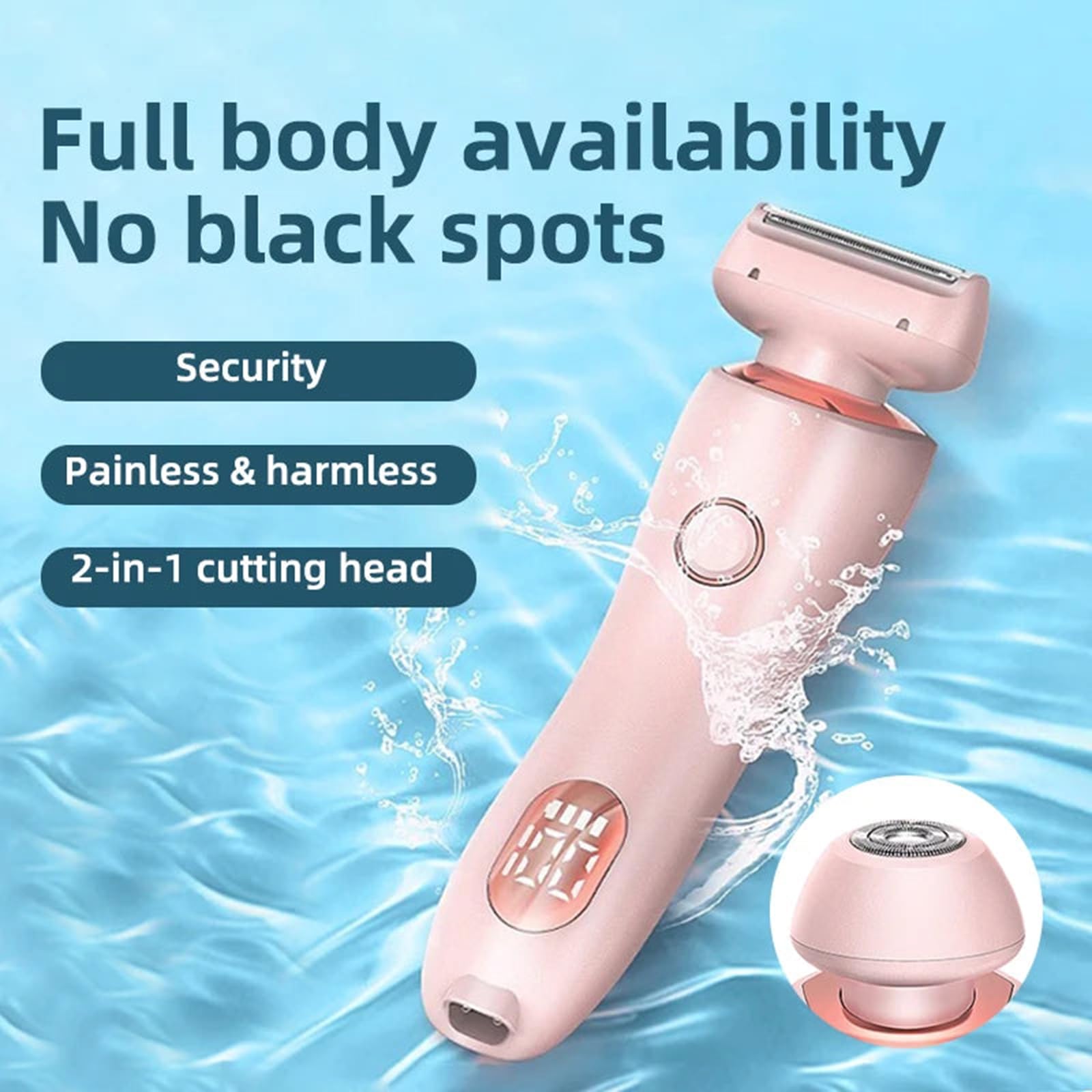 Livora Silkglide Pro 2-in-1 Waterproof Electric Shaver for Women - Pink Wet/Dry Bikini & Body Hair Trimmer - Smooth Shaving for Legs, Underarms & Pubic Area - Perfect for Travel & Shower Use