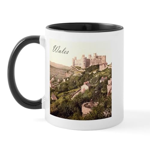 White/Black Inside - Wales Harlech Castle Mug