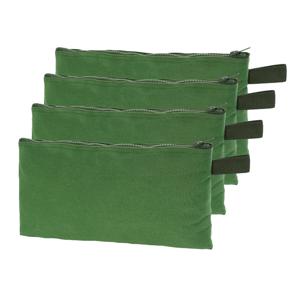 Heavy Duty Canvas Tool Bag with Zipper - Multi-Pocket Utility Pouch, Work Tool Organizer & Garden Tool Carrier (4-Piece Set) | Perfect for Construction, DIY Projects, Bank Deposits & Outdoor Activities