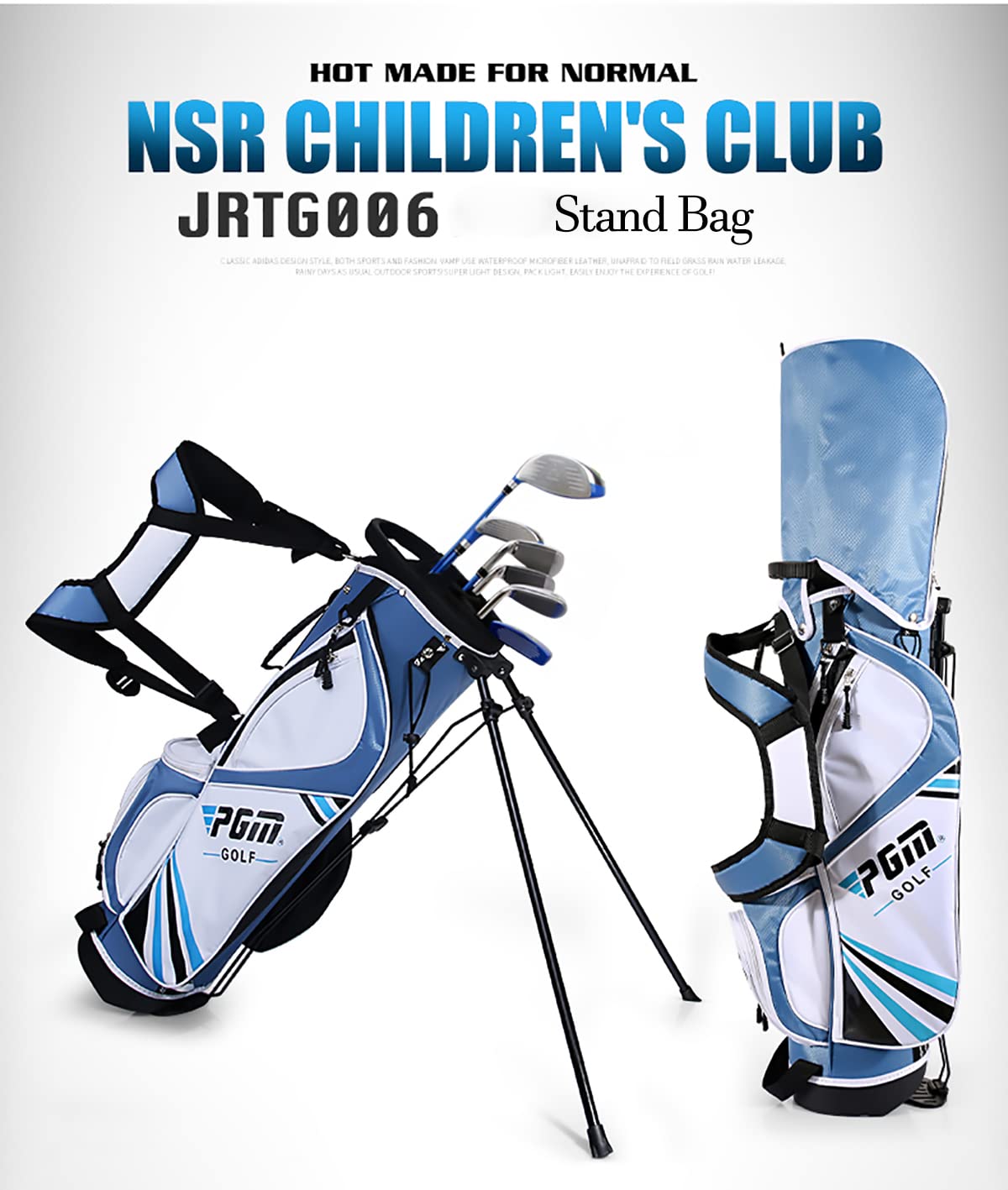 **PGM Junior Golf Club Set for Kids - Right Handed 6-Piece Youth Golf Clubs with Driver, Hybrid, 7 & 9 Irons, Wedge, Putter & Stand Bag (Includes 2 Headcovers) - Perfect for Boys & Girls Learning Golf at Home, School, or Driving Range**