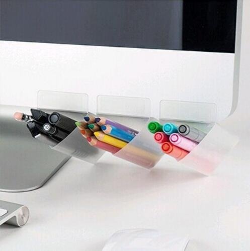Creative DIY Screen Pen Pencil Holders - 2 Pack Triangle Desk Organizer for Office, School & Home - Desktop Storage Containers & Accessories for Stationery, Art Supplies & Makeup Brushes