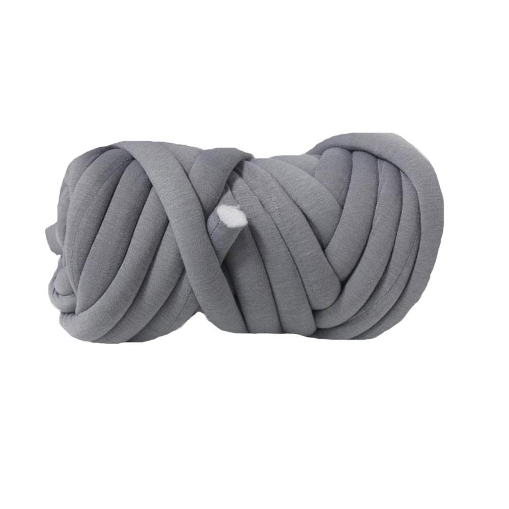 Super Chunky Yarn - Jumbo Roving Cotton Yarn for DIY Projects | Machine Washable Tube Yarn in Light Grey | Perfect for Chunky Blankets, Braid Rugs & Cat Caves | Cozy Home Decor & Pet Accessories