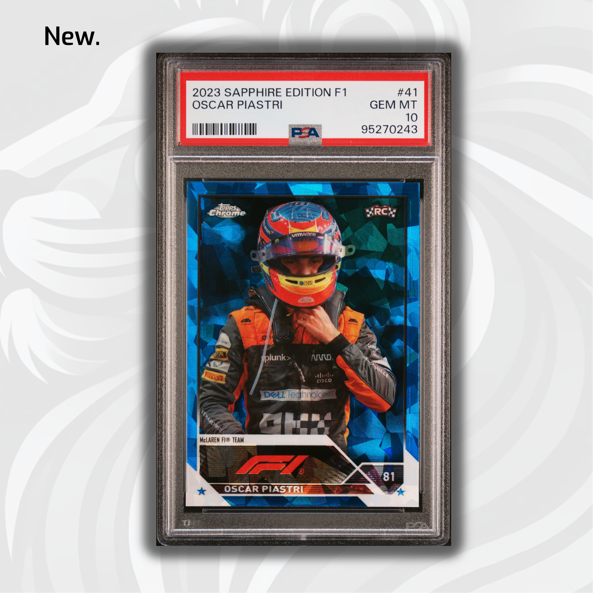 PSA 10 Oscar Piastri #41 2023 Topps Chrome F1 Rookie Card - Sapphire Edition - Perfect for F1 Collectors & Racing Memorabilia Enthusiasts