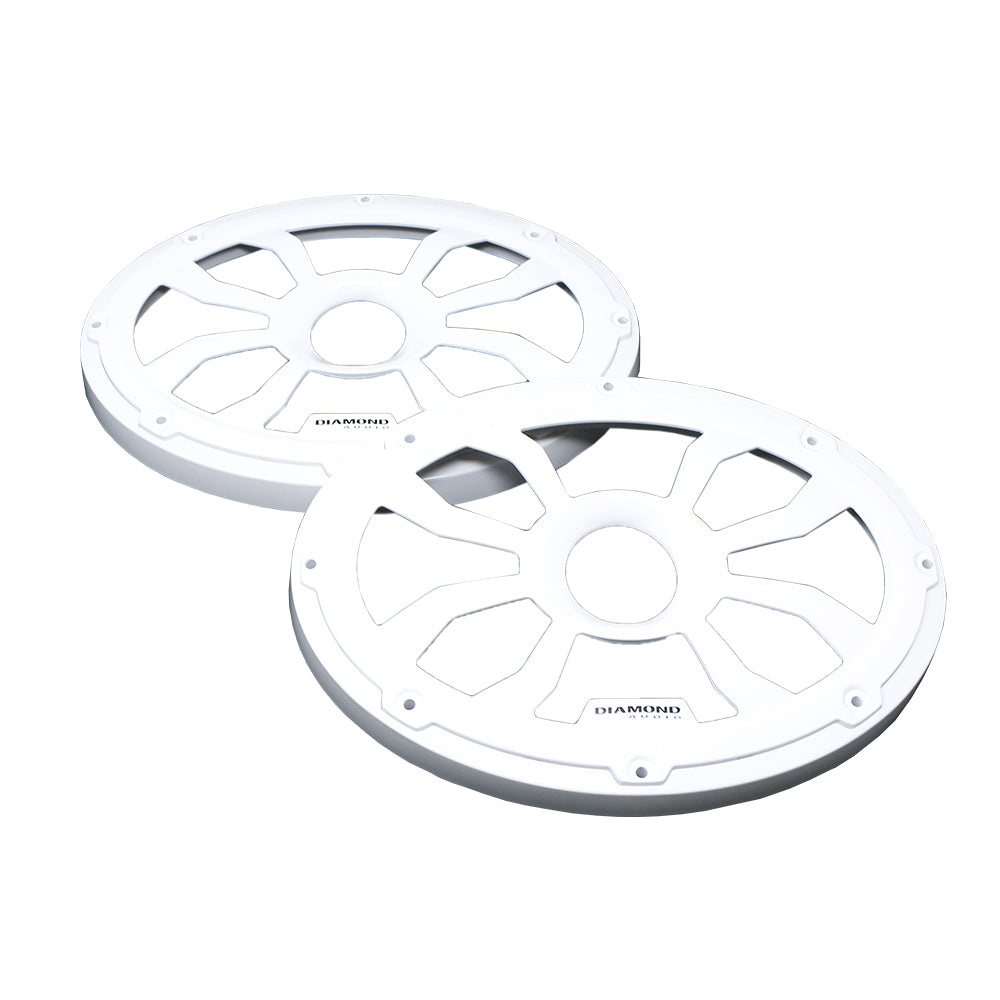 6.5 Inch Flush Mount Speaker Grills - White Pair for In-Ceiling & In-Wall Speakers - Perfect for Home Theater, Studio, and Office Audio Systems