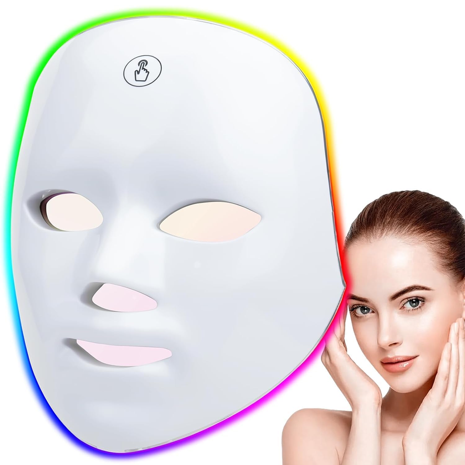 LED Light Therapy Mask (FM-01) - Blue & Red Light Facial Treatment for Acne & Anti-Aging | Rechargeable & Portable Skincare Device | Perfect for Travel, Home Spa & Daily Skincare Routine